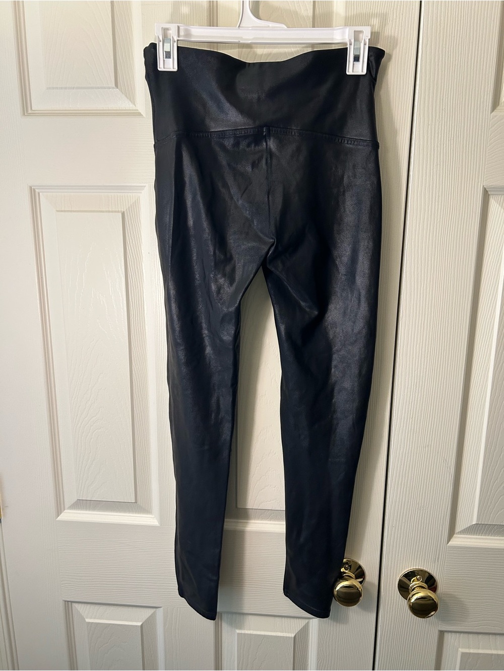 SPANXshape by Sara Blakely Faux Leather Black Shiny Leggings - Picture 5 of 7